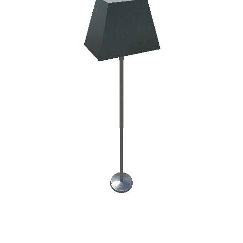 Tall Lamp-001 - Brushed Metal Trapezoid Shade Cobalt